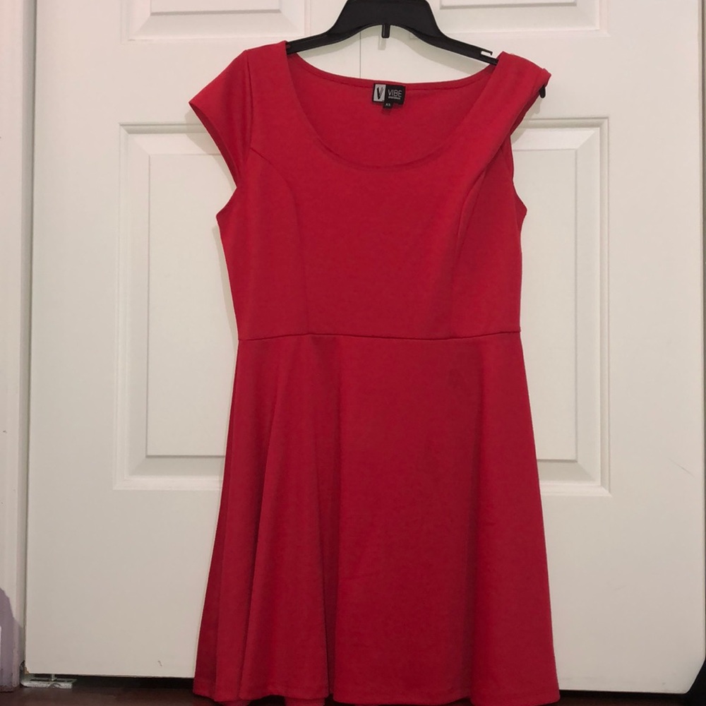 Red skater dress